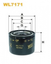 Фильтр масляный (WL7171) HYUNDAI; ISUZU; KIA; LOTUS; MAZDA; MITSUBISHI; OPEL; SUBARU; SUZUKI WIX-FILTRON
